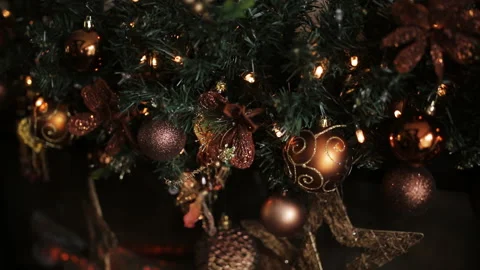 Christmas decorations in the restaurant. Stock Footage 117418333