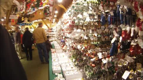 Christmas Decorations in Retail Store Video stock 12689676