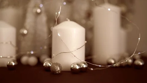 Christmas decorations retro style Stock Footage 119598480