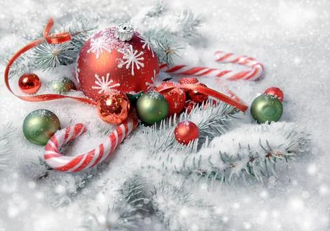 Christmas decorations on rustic wood background Stock Illustration