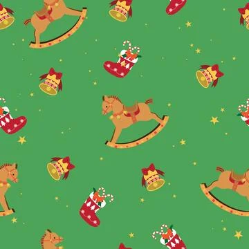 Christmas decorations seamless pattern 스톡 일러스트