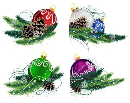 Christmas decorations set Stock Illustration