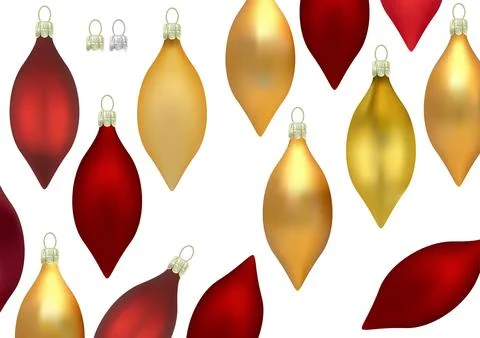 Christmas Decorations in the Shape of a Teardrop Stock Illustration