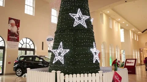 Christmas decorations in shopping centre Stock Footage 44639922