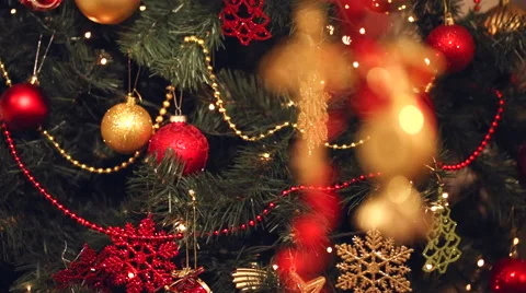 Christmas decorations in a smooth blur Stock Footage 57682967
