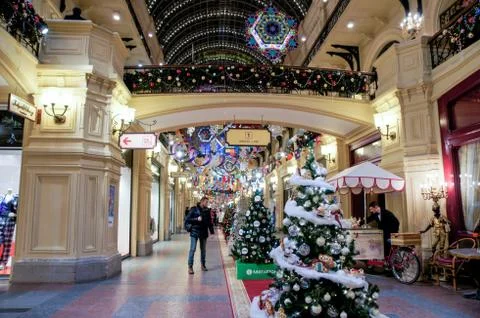 Christmas decorations store. Stock Photos