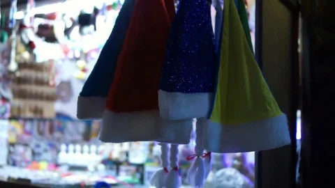 Christmas decorations. Strings of lights umbrella Video stock 126263549