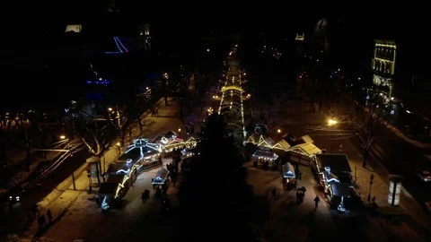 Christmas decorations. Strings of lights umbrella 動画素材 126266105