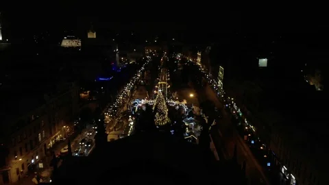 Christmas decorations. Strings of lights umbrella 動画素材 126266468