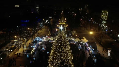 Christmas decorations. Strings of lights umbrella Stockbeeldmateriaal 126266643