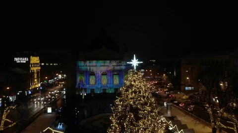 Christmas decorations. Strings of lights umbrella 스톡 동영상 126267098