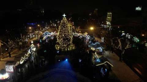 Christmas decorations. Strings of lights umbrella 스톡 동영상 126267297