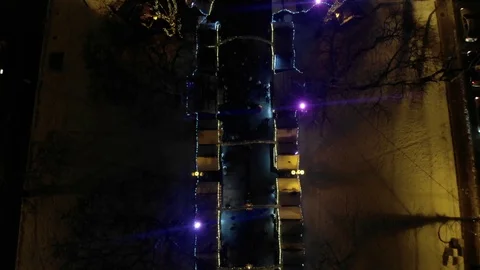 Christmas decorations. Strings of lights umbrella Stock Footage 126268015