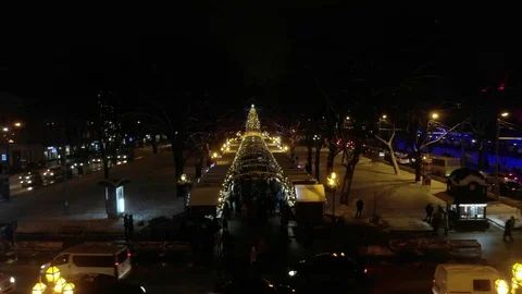 Christmas decorations. Strings of lights umbrella 動画素材 126268285