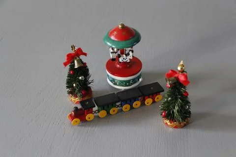 Christmas decorations on a table Stock Photos