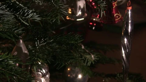 Christmas decorations in a tree Stock Footage 70841477
