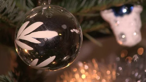 Christmas decorations in a tree Stock Footage 70841670