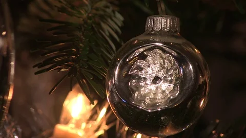 Christmas decorations in a tree Stock Footage 70841686