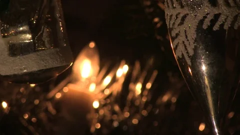 Christmas decorations in a tree Stock Footage 70841698