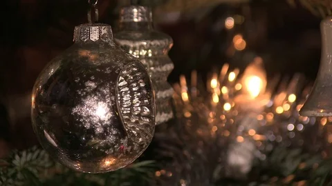 Christmas decorations in a tree Stock Footage 70841705