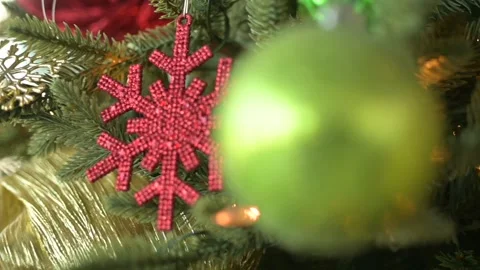 Christmas Decorations on Tree Stock Footage 147105159