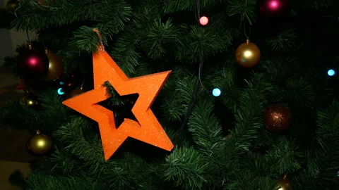 Christmas decorations on the tree. Stock Footage 166703230