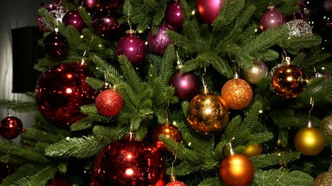 Christmas decorations on the tree. Stock Footage 166703355