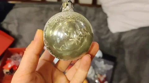 Christmas decorations on the tree. Macro shooting Stock Footage 150650610