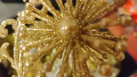 Christmas decorations on the tree. Macro shooting Stock Footage 150650617