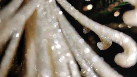 Christmas decorations on the tree. Macro shooting Stock Footage 150650884