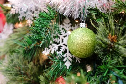 Christmas decorations on a tree Foto stock