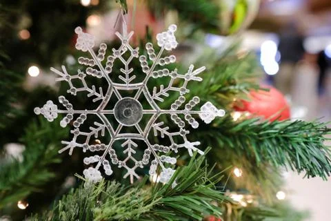 Christmas decorations on a tree Stock Photos