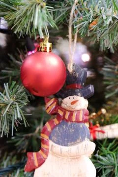 Christmas decorations on a tree Stock Photos