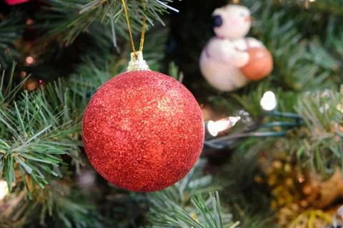 Christmas decorations on a tree Stock Photos