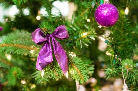 Christmas decorations on a tree Foto stock