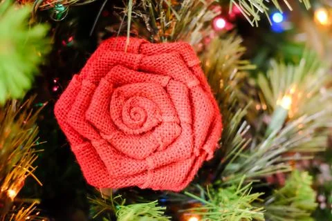 Christmas decorations on a tree Stock Photos