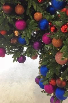 Christmas decorations on tree Stock Photos