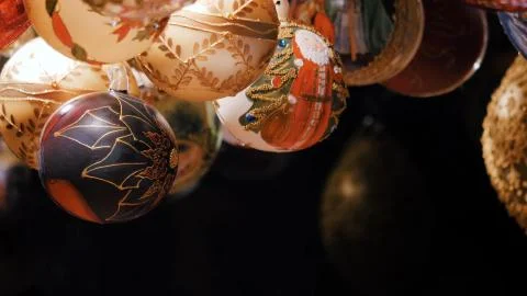 Christmas decorations on the tree Stock Photos