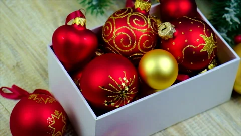 Christmas decorations for the tree. Selective focus. Stock Footage 162380713
