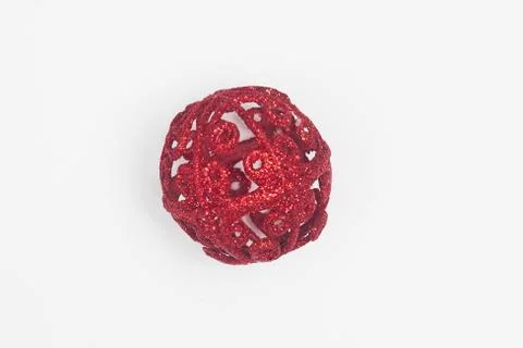 Christmas decorations on white background isolate, copyspace, flatley Stock Photos