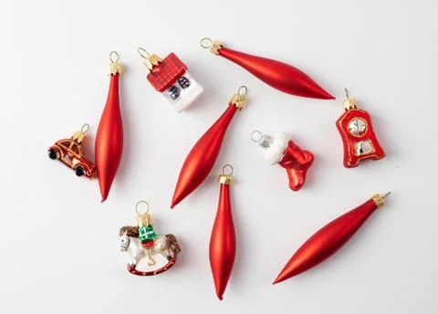 Christmas decorations on a white background Foto stock