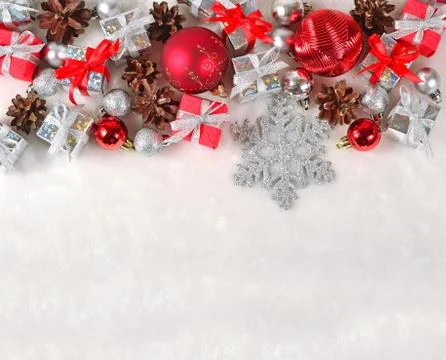 Christmas decorations on a white Stock Photos