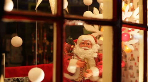 Christmas Decorations in the window Stock Footage 33469618