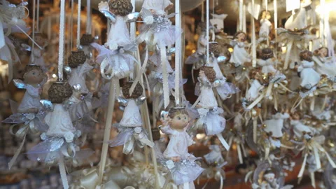 Christmas decorationsAngels fly in the wind Stock Footage 99157768