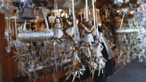 Christmas decorationsAngels fly in the wind Video stock 99157969