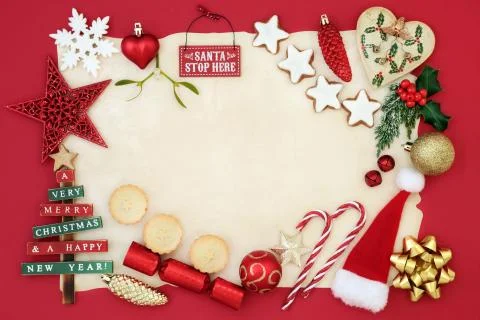 Christmas Decorative Background Border Stock Photos