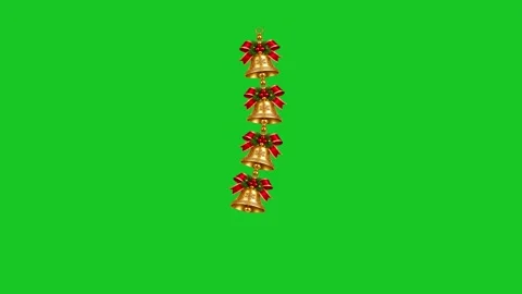 Christmas Decorative Bells String Motion Graphics on Green Screen Background Video stock 347919613