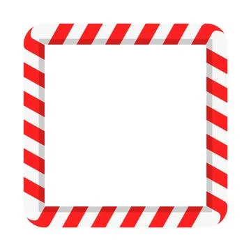 Christmas Decorative Candy Cane Frame Colorful Icon Vector Stock Illustration