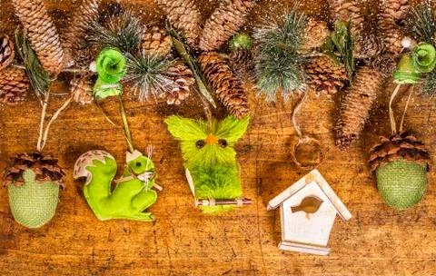 Christmas decorative composition. Stock Photos