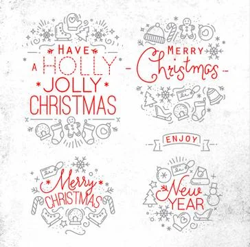 Christmas decorative elements Stock Illustration